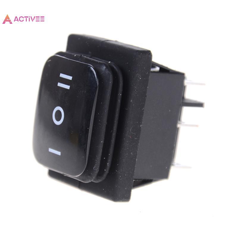 <Activee> 12V สีดํากันน้ํา 6Pin DPDT Self Locking สี่เหลี่ยมผืนผ้า Rocker Switch Nice