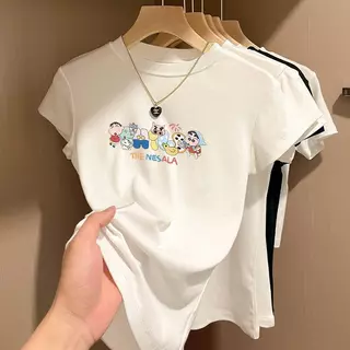 เสื้อยืดแขนสั้น มาใหม่ สำหรับผู้หญิง ใส่สบาย ระบายอากาศ เสื้อลำลอง Unisex