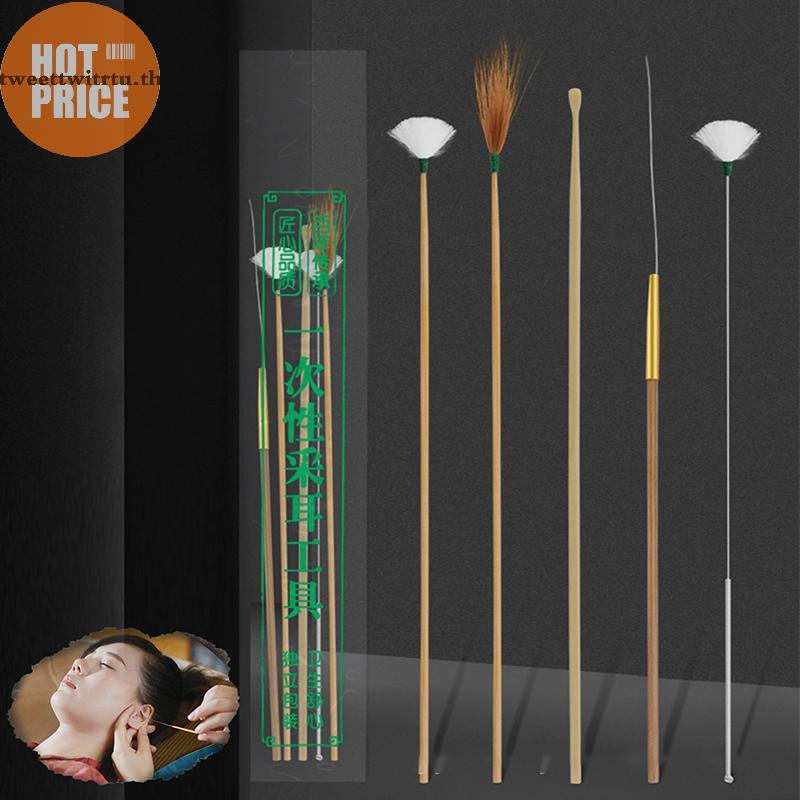 TRTU 5/6 ชิ้น Feather Ear Pick Wax Remover Curette หูขุดเครื่องมือช้อนทําความสะอาด Stick หูขุดเครื่องมือ Ear Care นวดผ่อนคลาย TH