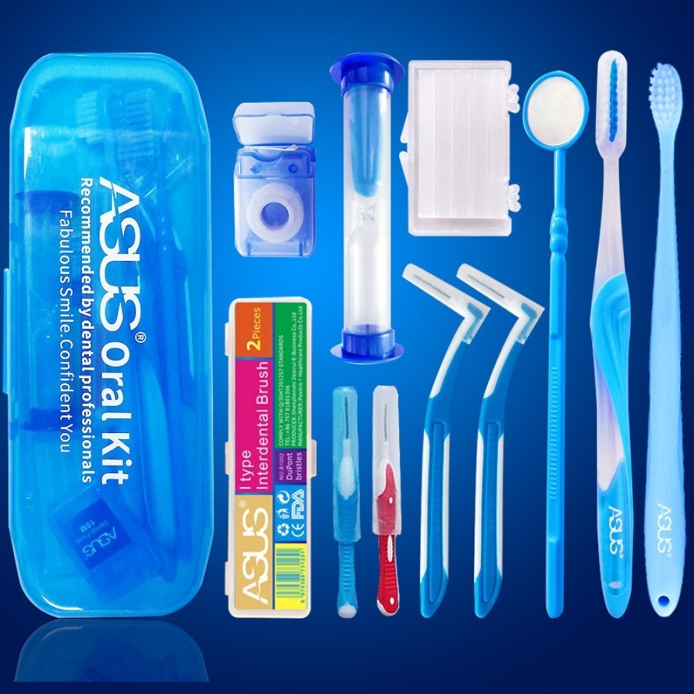 Tooth-Brush จัดฟัน-Clean-Kit Dental-Floss Mouth-Mirror