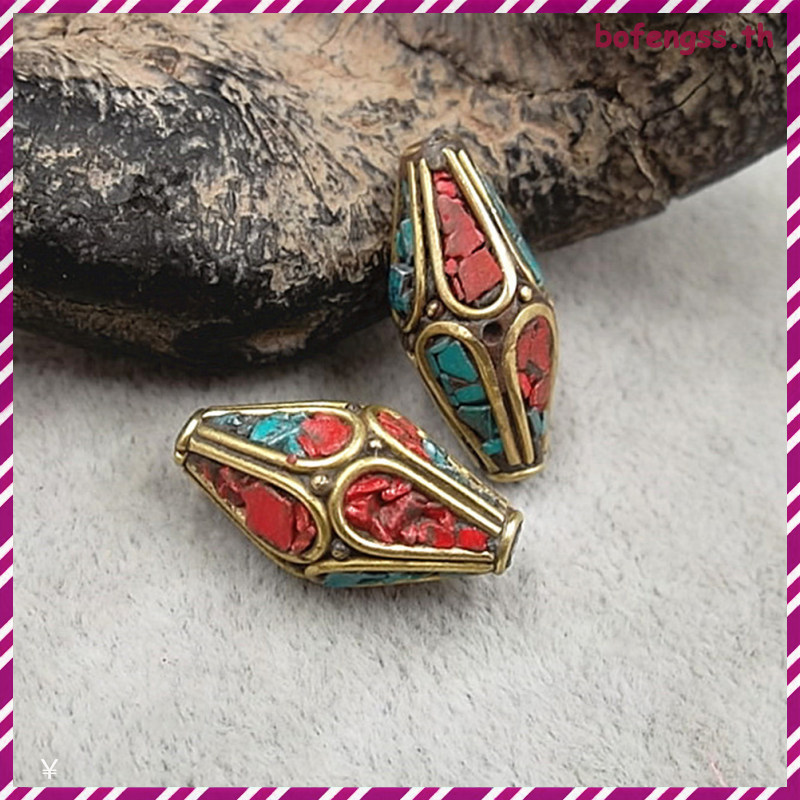 📦 10pcs ลูกปัด Spacer ทองแดงพระพุทธรูปเนปาลทำมือสำหรับทำเครื่องประดับ (497 Y10264)