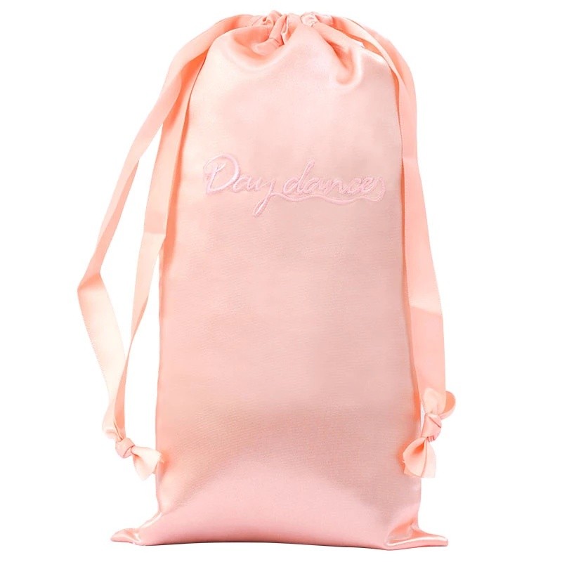 JA3 Ballet Bag Pointe Shoes Storage Bag Drawstring Satin หรือ Canvas Dance Accessories 30*16.5 ซม.