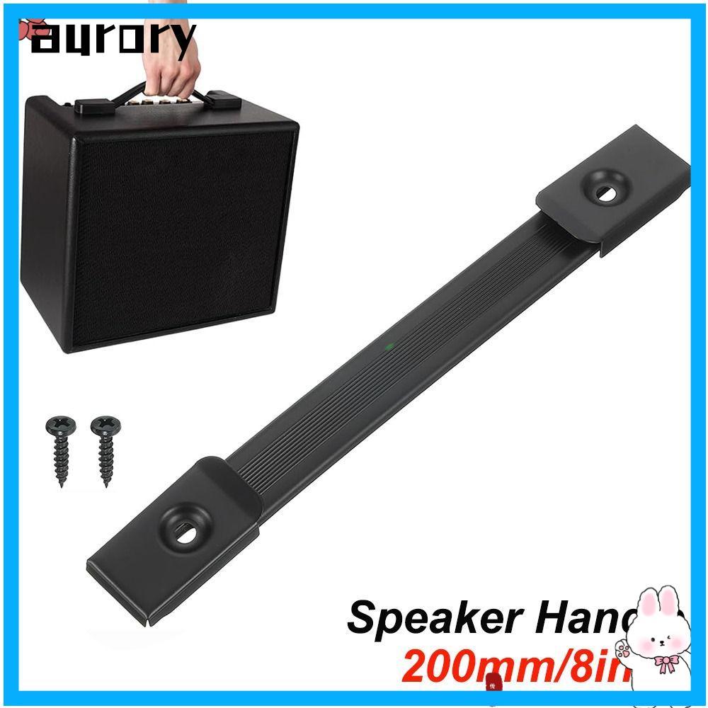 AURORY Guitar Handle Strap, 8 นิ้วพร้อม Metal End Caps Speaker Cabinet Strap Handle, Black PVC Ampli