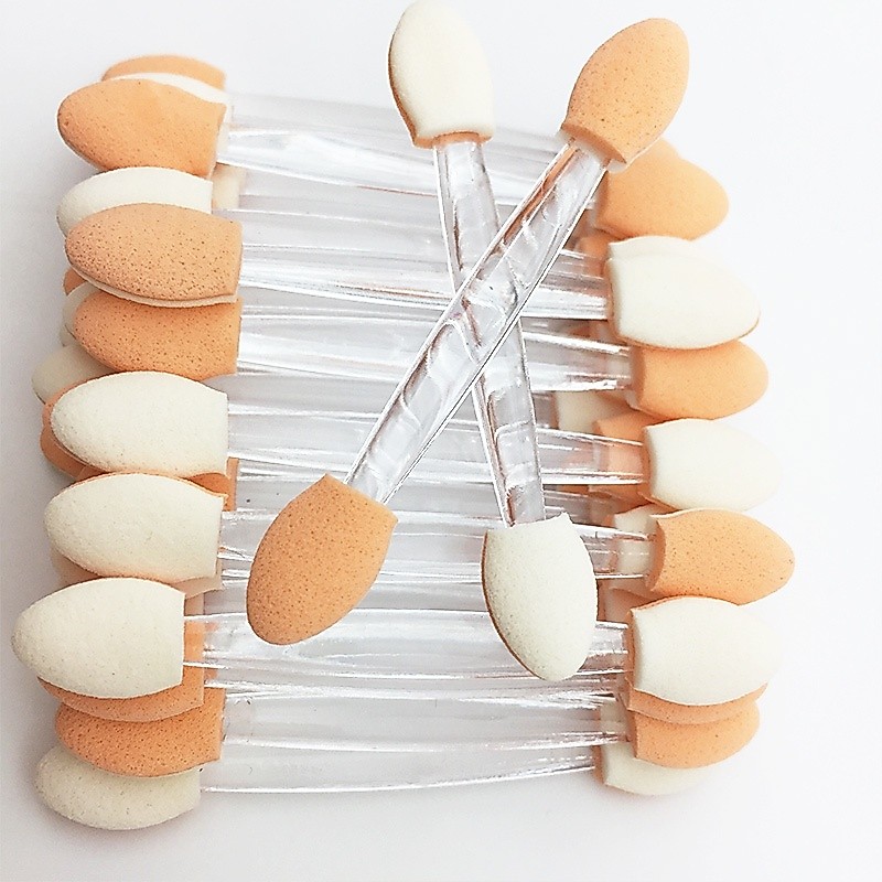 Mollie Lipper แฟชั่นร้อน 10 ชิ้น Pro ฟองน้ํา Stick แปรงอายแชโดว์ Applicator เครื่องสําอาง Make up Double-head แปรงอายแชโดว์สําหรับผู้หญิงแต่งหน้า