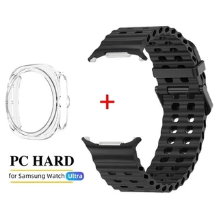 Strap + สําหรับ Samsung Galaxy Watch 8 Ultra (2025) 47 มม.สร้อยข้อมือซิลิโคน PC สําหรับ Galaxy Watch 7Ultra (2024) ฝาครอบป้องกัน