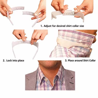 เสื้อยืนคอเครื่องมือ ขนาด16*6CM รักษารูปทรง collar stay ปรับขนาดได้ สีขาว แข็งแรงทนทาน