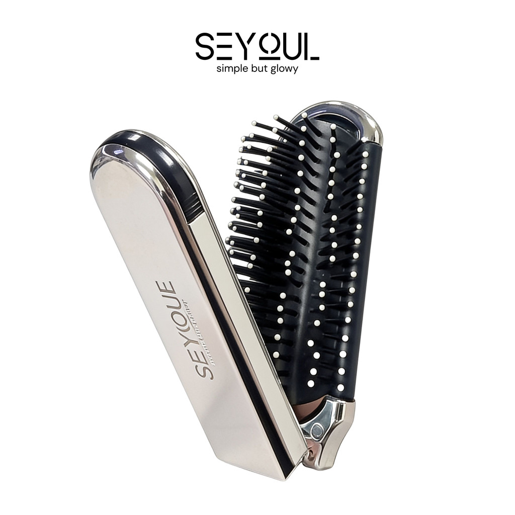 [GIFT] SEYOUL หวีพับได้พร้อมกระจก ขนาดเล็ก พกพาสะดวก สำหรับเดินทาง