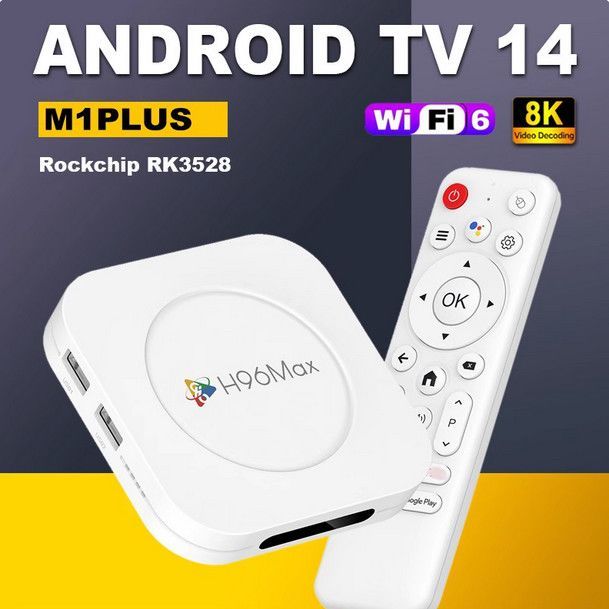 H96Max M1 Plus กล่องทีวี RK3528 Android 14.0 8k HD Dual Band WIFI