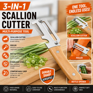 ✨Shred / Slice / Peel✨【3-in-1 Multifunctional Stainless Steel Onion Cutter 】3-In-1 Multifunctional Stainless Steel Onion Cutter / Stainless Steel Vegetable Shredder / Fruit Peeler / Essential Kitchen Gadgets / Multifunctional Utensils