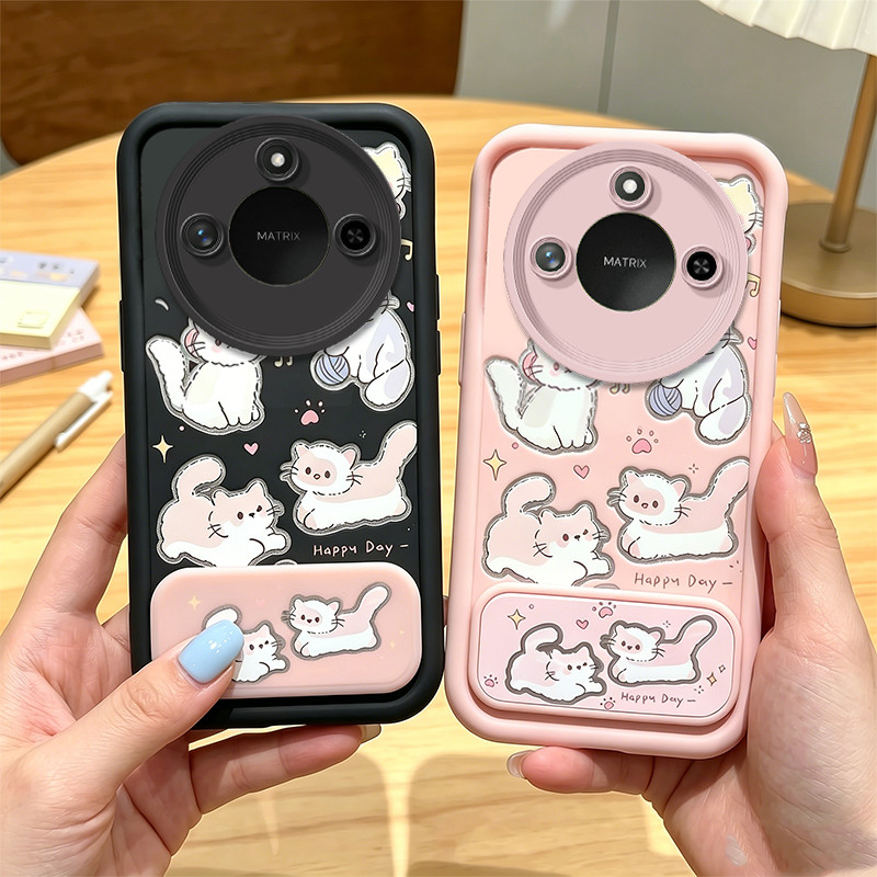 สําหรับ honor X9C 5G X9A x9c สมาร์ท x 9d x9d X9B 5G เคสโทรศัพท์ Softcase กันกระแทกการออกแบบใหม่ความงามแมวน่ารักพร้อมที่วางสําหรับสาว JTKLMZJ1