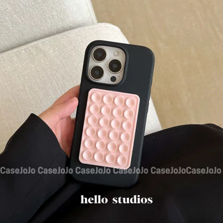 เคสกระจก สีตัดกันเรียบง่ายสไตล์เกาหลี สำหรับ iPhone Air 12 Pro 17 Pro Max 16 Plus 14 13 15 Pro 11 ถ้วยดูดโทรศัพท์มือถือ