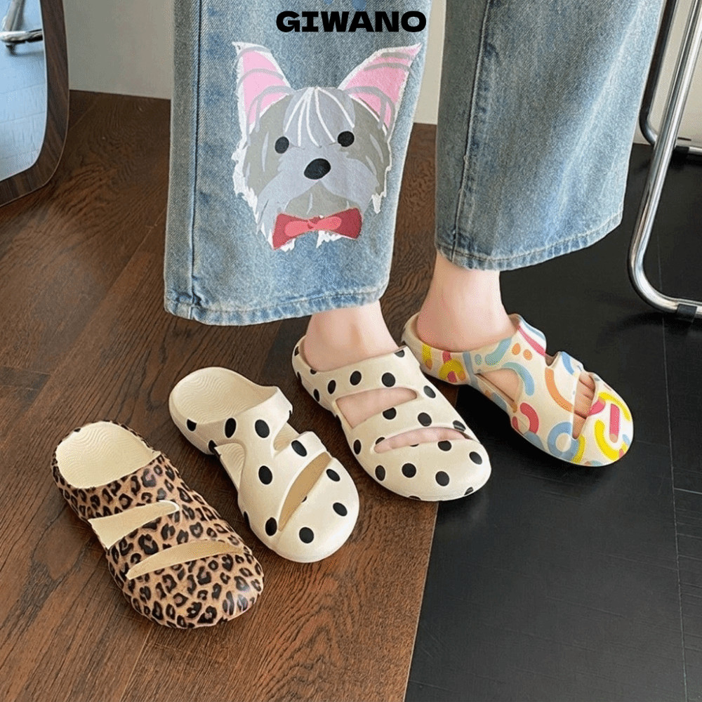 GIWANO 1 คู่สไลด์ EVA,ลื่น Sole Anti-Collision Toe Cap ผู้หญิงs รองเท้าแตะ,สไตล์ลําลองน้ําหนักเบากันกระแทกกันน้ําสร้างวัสดุ EVA รองเท้าแตะบ้านชายหาด Trips