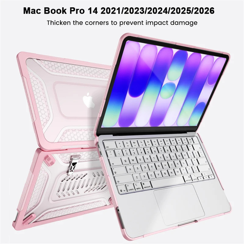 กรณีแล็ปท็อปสําหรับ Mac Book Pro 14 M5pro M5max M5 M4 M3 M1 Max M1 Pro 2021 2023 2024 2025 2026 Kick