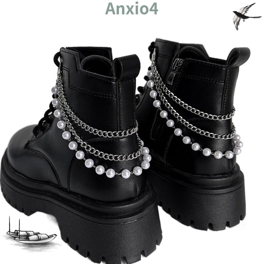 ANXIO4 ส้นรองเท้า,ปรับ Star Heart รองเท้าหัวเข็มขัด,แฟชั่น Rhinestone Pearl DIY อุปกรณ์เสริมรองเท้า
