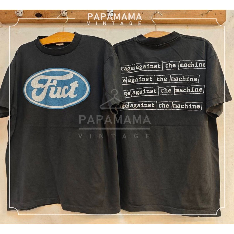 Rage Against the Machine FUCT Bio Washed เสื้อวินเทจ เสื้อทัวร์ วงร๊อค papamama vintage shirt