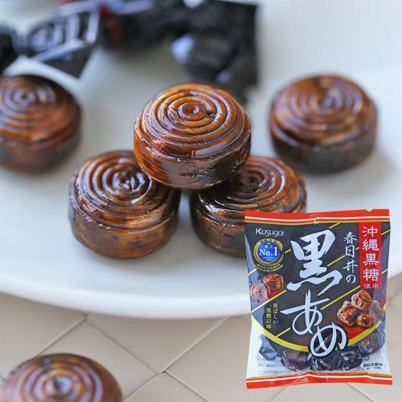 ขนมนําเข้าจากญี่ปุ่น Kasugai Okinawa Brown Sugar Brown Sugar Hard Sugar Caramel Malt Brown Casual Sn