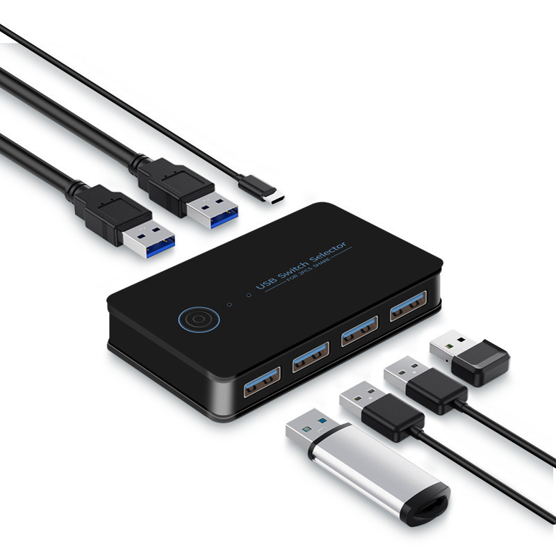 2 In 4 Out USB3.0 Switch USB Extender KVM Switch เครื่องพิมพ์ U Disk รองรับปุ่มร้อนสลับ P