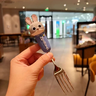 ส่งไว🐰 ซูโทเปีย จูดี้ นิค 304 สแตนเลสช้อนส้อมชุดครัวเรือนโลหะผสมตะเกียบช้อนซุปน่ารักเครื่องครัว