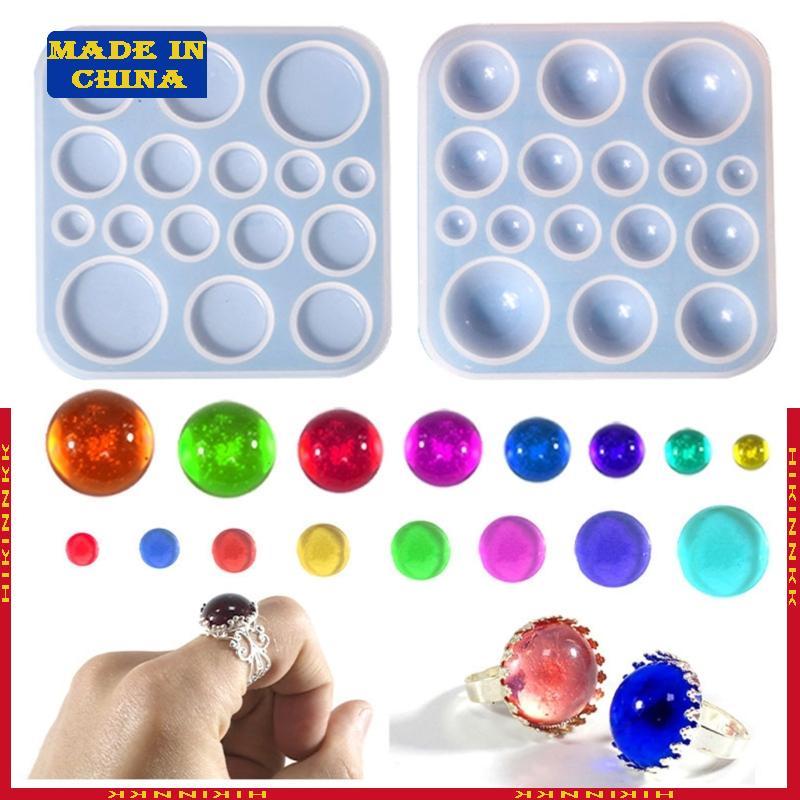 HIK เรซิ่นหล่อแม่พิมพ์ซิลิโคนรอบอัญมณี Patch แหวนจี้เครื่องประดับ Mould DIY
