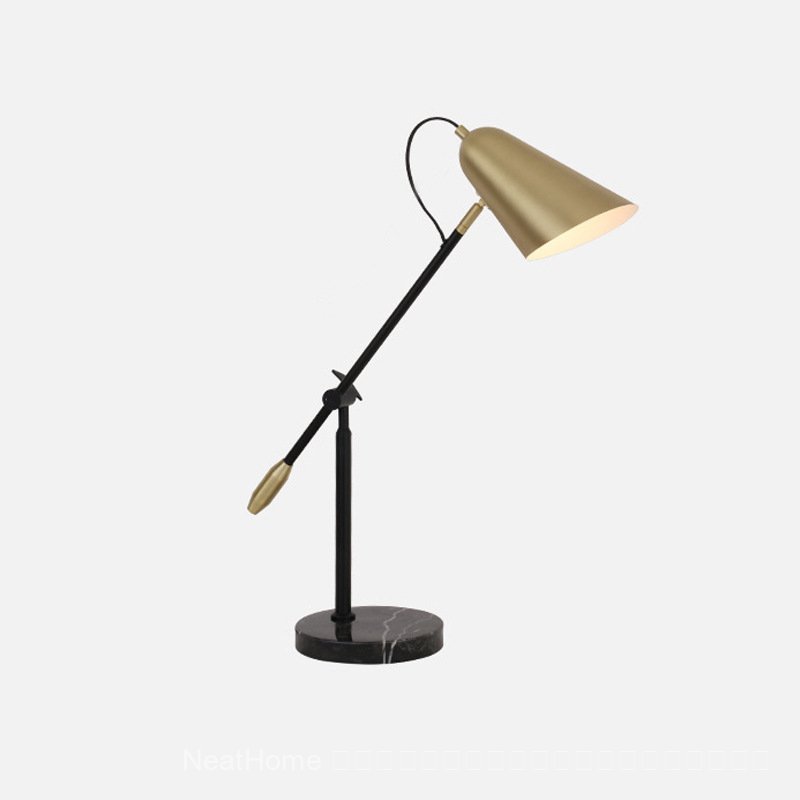 Minimalist design metal table lamp, Nordic bedroom desk rotatable reading lamp, hotel decorative mar