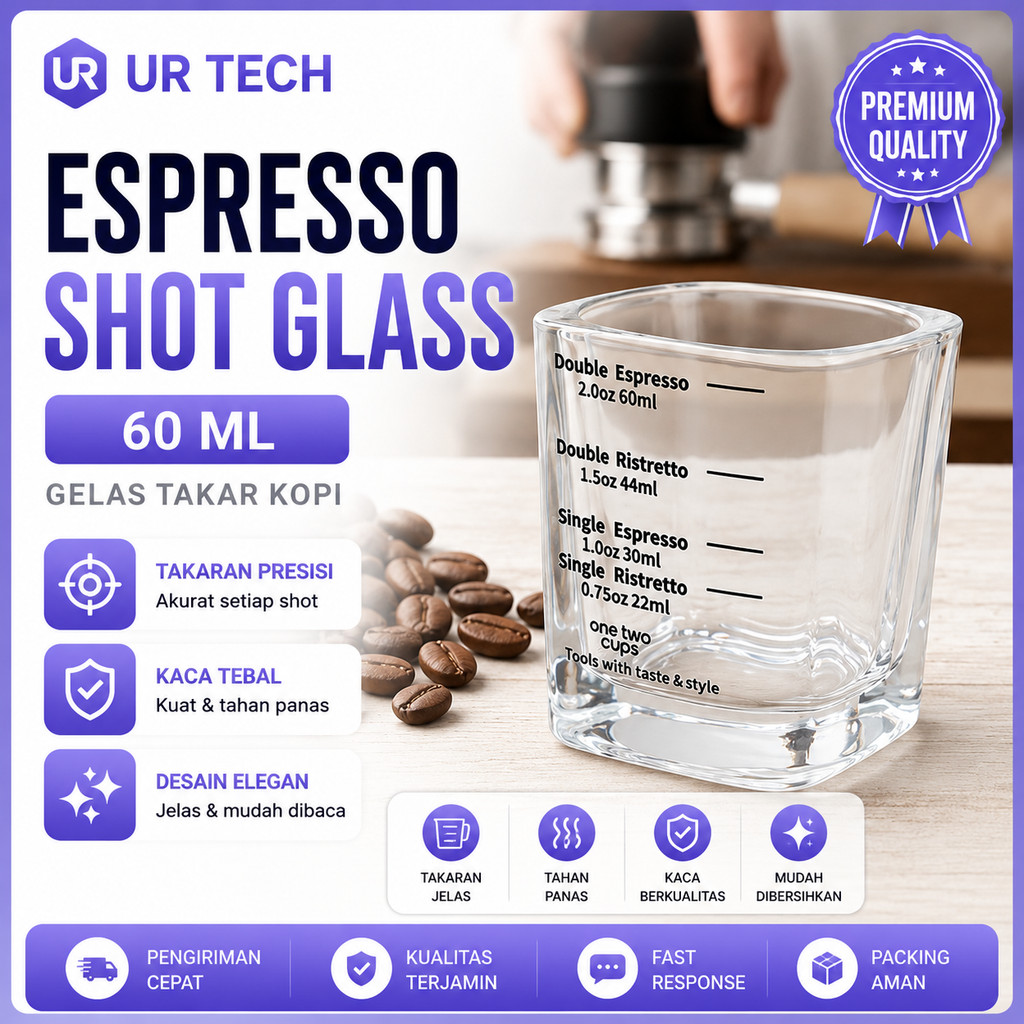 UR TECH Espresso Shot Glass ถ้วยตวงกาแฟ Expresso Sloki Shot เอสเพรสโซ