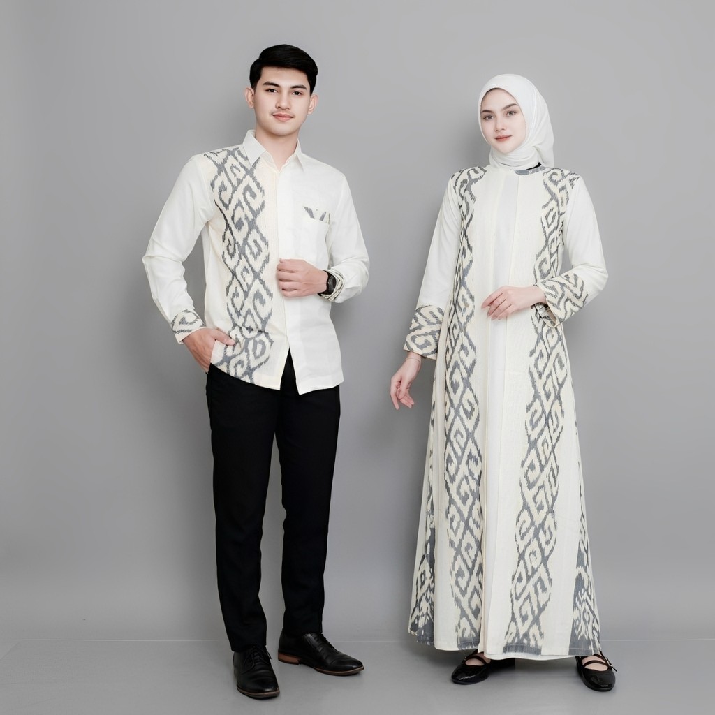 KEMEJA NADIA WHITE WOVEN COUPLE CLOTHES, HAKI WOVEN SHIRT และ GAMIS