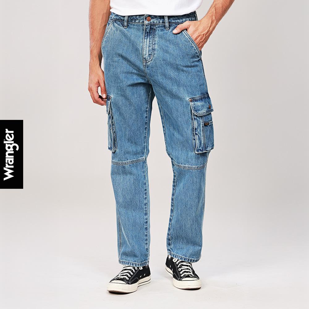 WRANGLER กางเกงยีนส์ (ริมแดง) ผู้ชาย คอลเลคชั่น Legend Of Wrangler เอวกลาง ทรงกระบอก ทรง MWZ รุ่น WR S124MMWZN27 สียีนส์