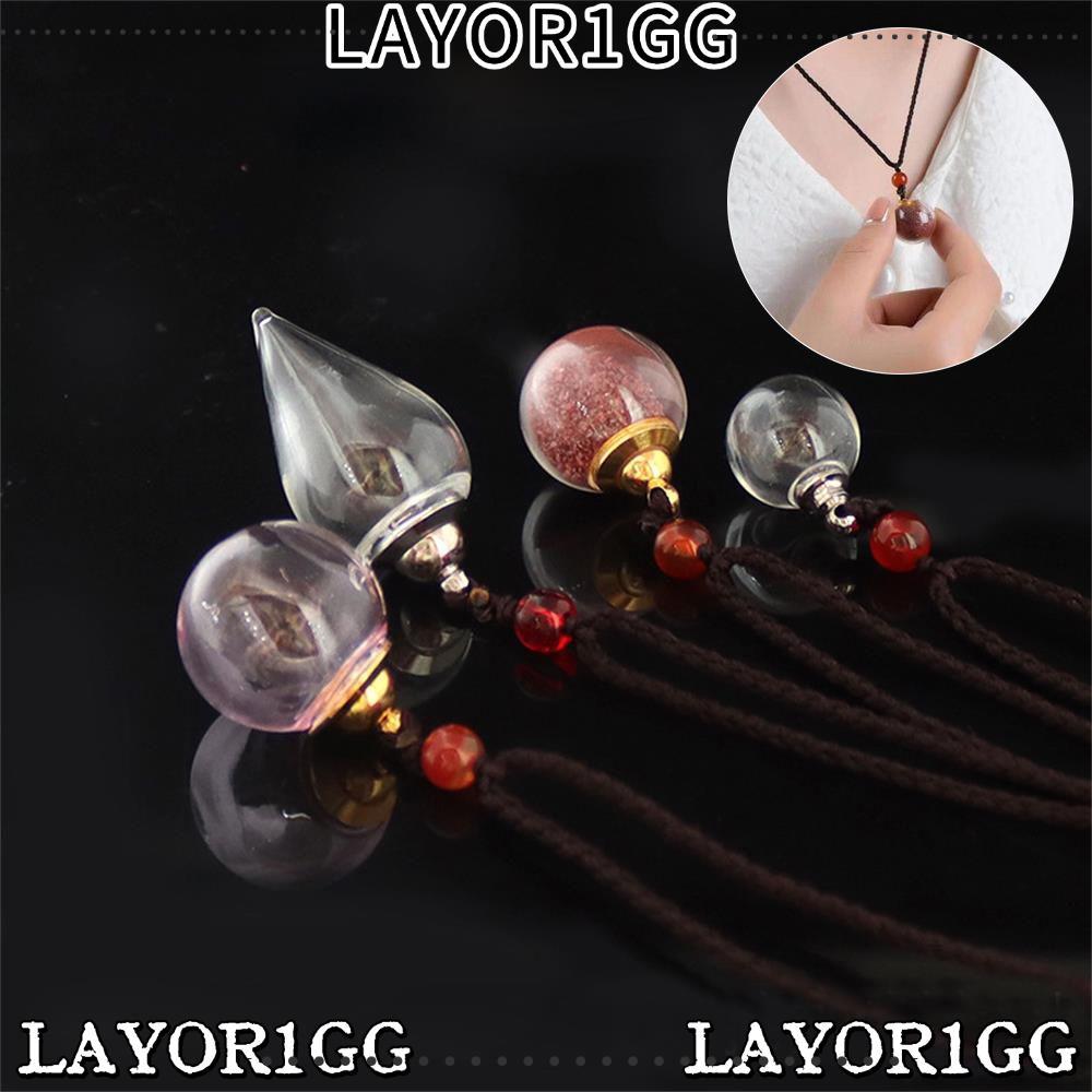 LAYOR1GG สร้อยคอแฟชั่นสําหรับผู้หญิงผู้ชาย Square Shape Oil Diffuser Vial