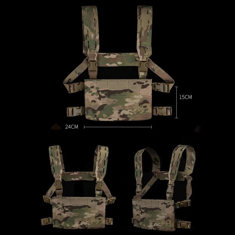 Tactical Air Soft Chest Strap System Mounts Triple Pack อุปกรณ์ล่าสัตว์กลางแจ้ง Modular Tactical Che