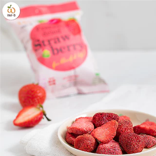 Wel-B Freeze-dried Strawberry 14g (สตรอเบอรี่กรอบ 14 กรัม) (แพ็ค 6 ซอง) - ขนม ขนมเพื่อสุขภาพ ผลไม้กรอบ ผลไม้ฟรีซดราย
