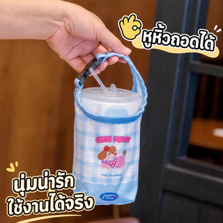 COD กระเป๋าใส่แก้วน้ํา ด้วย Snap กระเป๋าถือแก้วน้ำรูปแบบการ์ตูนน่ารัก ป้องกันการลวก นุ่มนวล ออกไปข้างนอกแบบพกพา