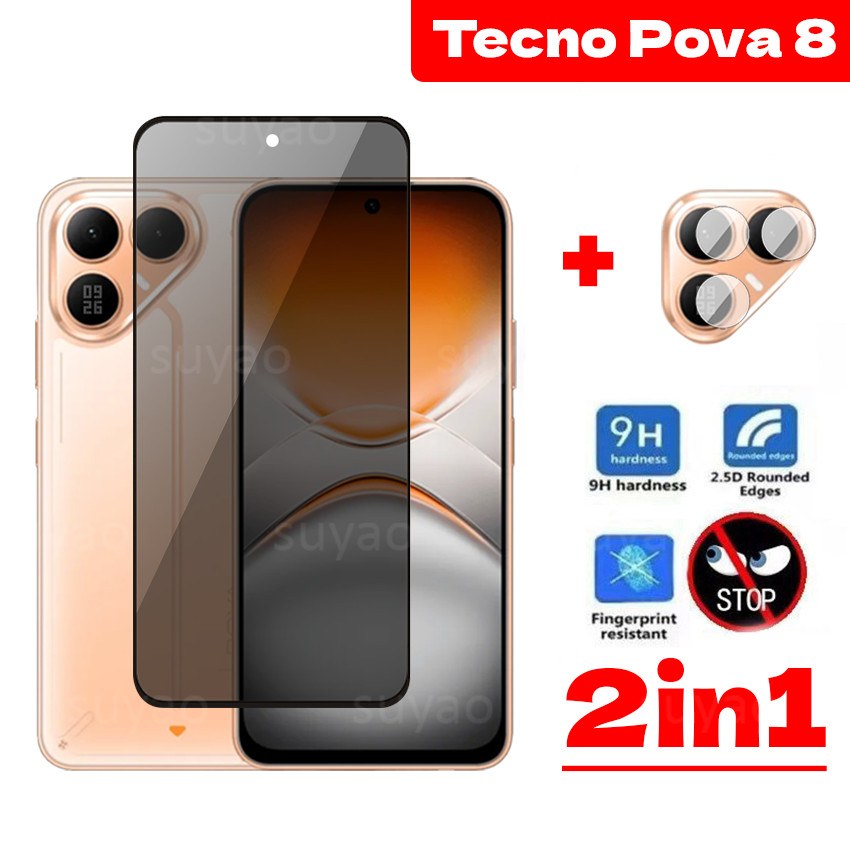 สําหรับ Tecno Pova 8 5G Pro 7 6 5 2026 Anti-Spy Full Privacy Tempered Peek Glass Pova8 Pova7Ultra Pro Ultra 7Ultraป้องกันหน้าจอFullกล้องเลนส์ฟิล์มClass Scratch 9Hฝาครอบ
