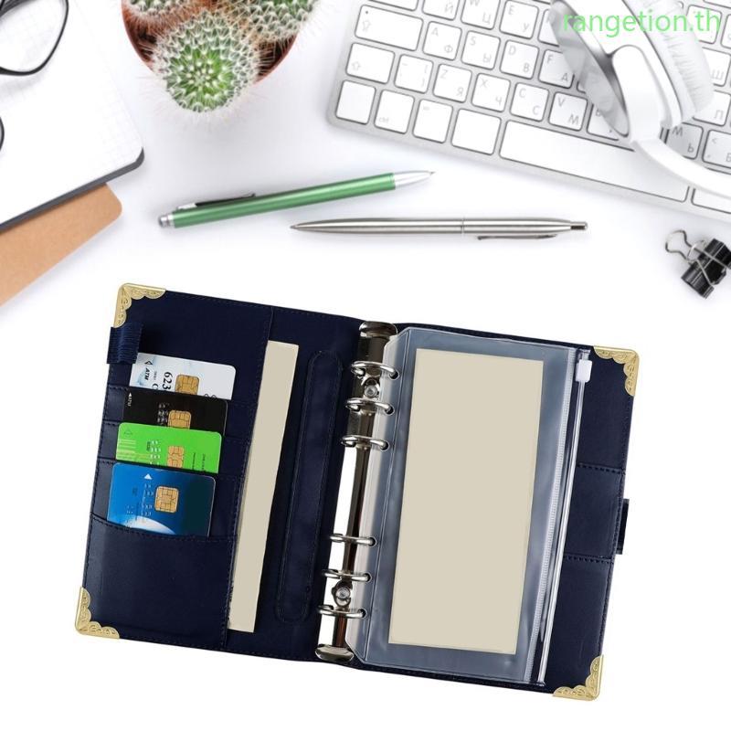 RAN หนัง Budget Binder 12 Binder ซองจดหมายเงินสด 12 Budget แผ่นสติกเกอร์ฉลากสําหรับเงิน Budget Plann