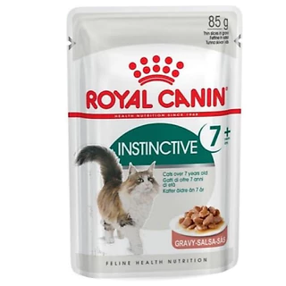 Royal Canin - Instinctive 7+ (Gravy) อาหารแมวเปียกในน้ำเกรวี่ สำหรับแมวสูงอายุ 7 ปีขึ้นไป 12 ซอง