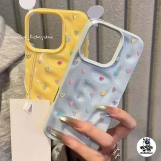 กรณีโทรศัพท์ จัดส่งจากประเทศไทย ความรัก ที่มีสีเคสไอโฟน iPhone 16 15 14 13 12 11 PRO MAX X XS MAX XR 7/8P ป้องกันลายนิ้ว