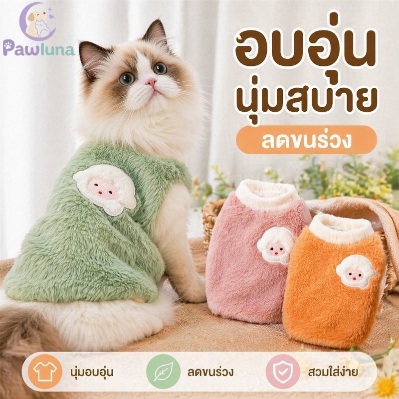 เสื้อกันหนาวสัตว์เลี้ยง เสื้อผ้าแมวฤดูหนาวที่อบอุ่นหนานุ่มทนต่อการหลั่งขนาดเล็กขนาดกลางขนาดใหญ่พิเศษ