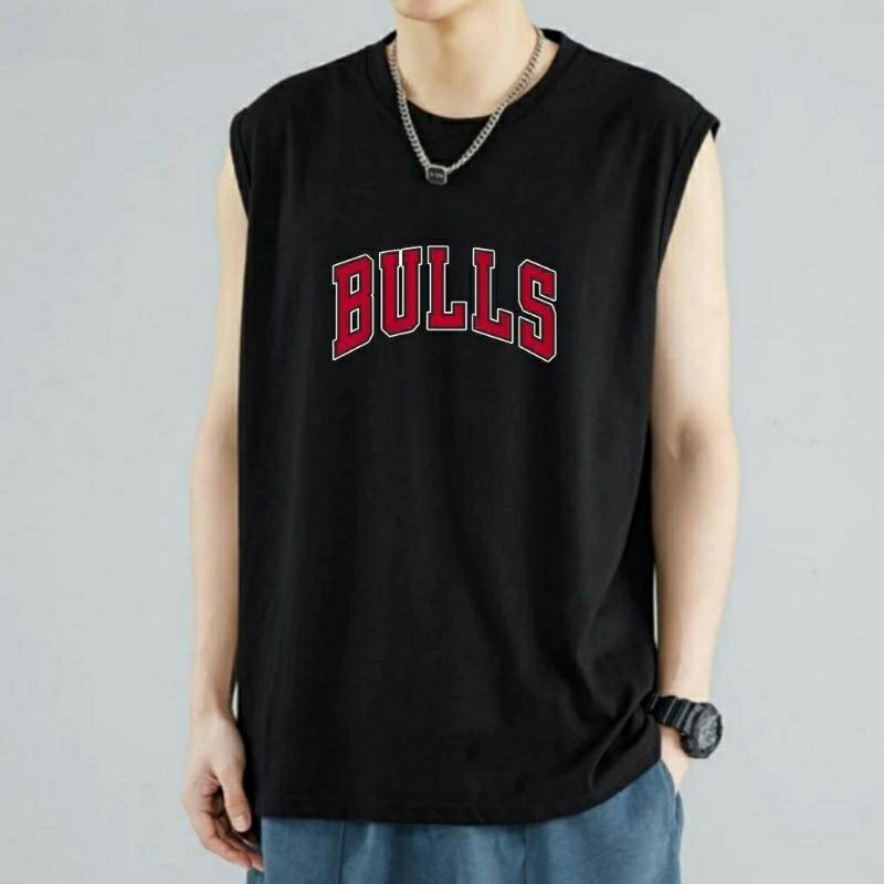 Baju Singlet Pria ตะกร้า Bulls Singlet Pria NBA ถังไม่มีแขนฝ้ายด้านบน S-3XL