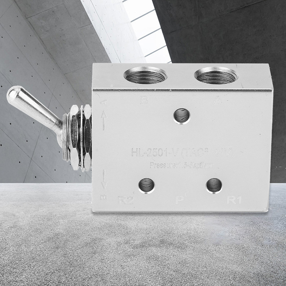 ZJchao Air Switch G1/8in 1.5-2 Toggle Valve 2-Position 5-Way Mechanical Pneumatic Knob