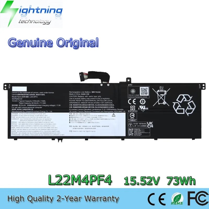 L22M4PF4 5B11K24763 1542V 73Wh แบตเตอรี่สําหรับ Lenovo Slim Pro 7 14ARP8 โยคะ 14IRH
