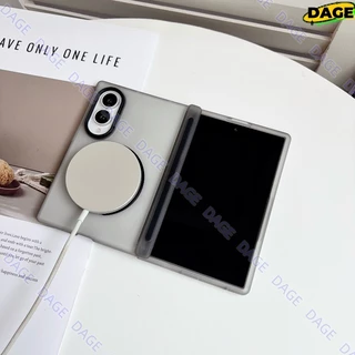 เคสแม่เหล็กสําหรับ Samsung Galaxy Z Fold 8 Ultra 7 6 5 พื้นผิวที่เหมาะกับผิว 360° ขาตั้งแหวนแม่เหล็กที่ถอดออกได้กันกระแทกบางเฉียบครอบคลุมกันชน ZFold6 ZFold8Ultra