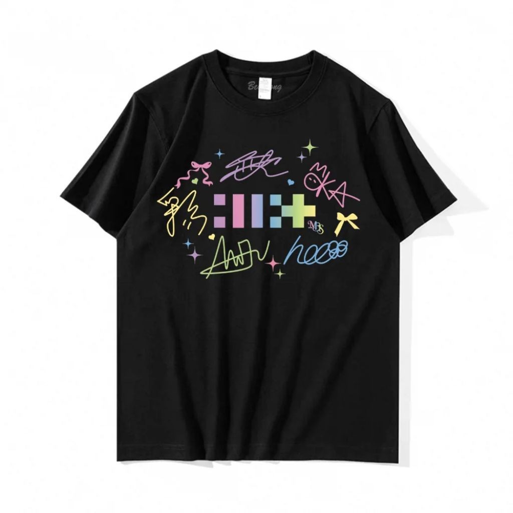 ILLIT Kpop เสื้อยืดพรีเมี่ยมสไตล์เกาหลี สมาชิก Illit ลงนาม Kpop Terbaru Wonhee Iroha Moka Yunha Minj