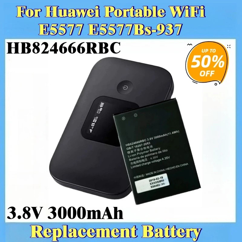 3.8V 3000mAh HB824666แบตเตอรี่ RBC สําหรับ Huawei แบบพกพา WiFi E5577 E5577Bs-937 ยี่ห้อ-ใหม่คุณภาพสู