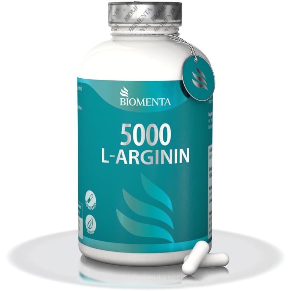 BIOMENTA L-Arginine 5000-500 แคปซูล High-Dose Argiine Capsules-Each Capsule ประกอบด้วย 620mg Amino A