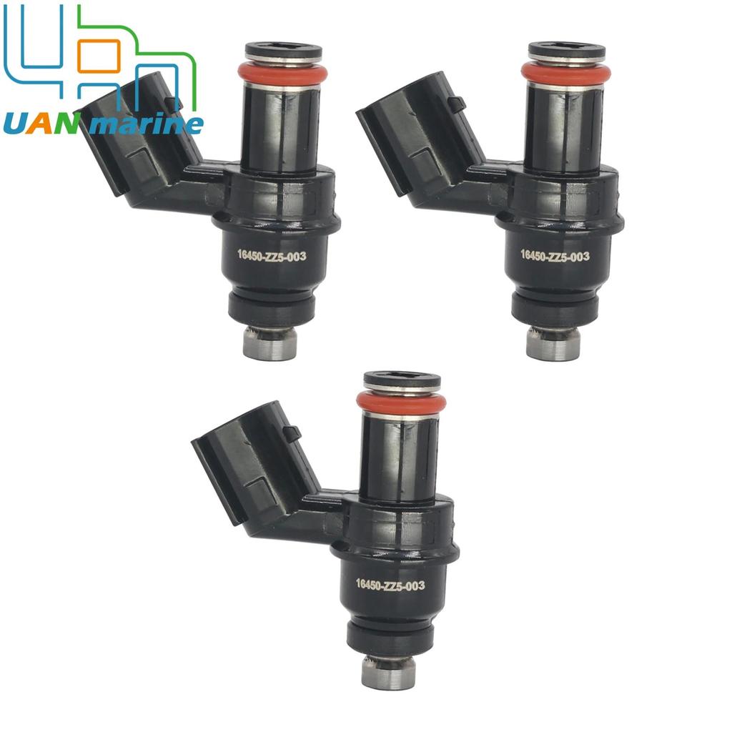 UM 3 Pcs 16450-ZZ5-003 Fuel Injector Assy Replacement for Honda 4-Stroke 40HP 50HP BF50D BF40D Outbo