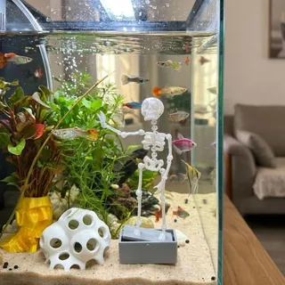 ถัดไป‌ โครงกระดูกเต้นรํา Aquarium Bubbler, 3D พิมพ์พลาสติกถังปลา Dance Skull เครื่องประดับ, Creative Air Driven พร้อม Air Tube Gothic แบบไดนามิกโครงกระดูก Bubbler ฮาโลวีน Decor