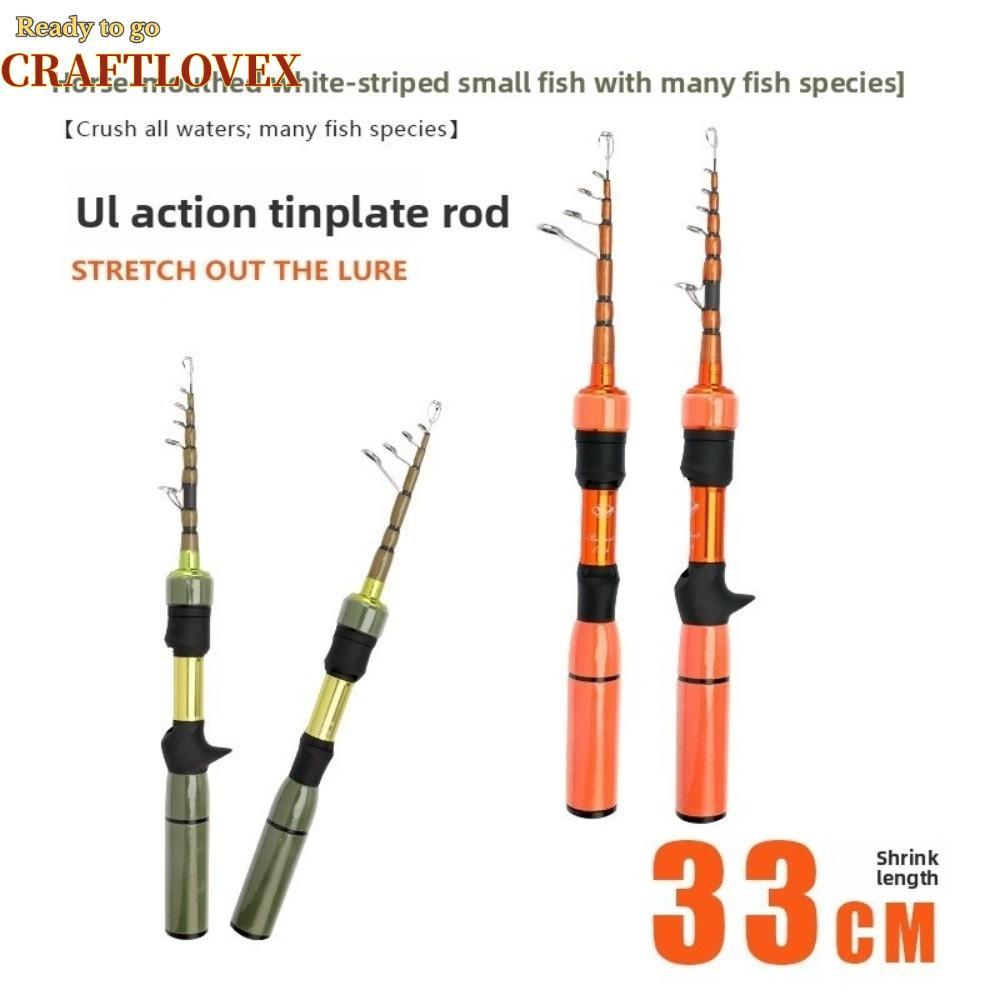 CRAFTLOVEX UL Fishing Rod, Ultra-Fast Action 33 ซม.ความยาว Bass Fishing Rod, Anti-Impact Guide Compa