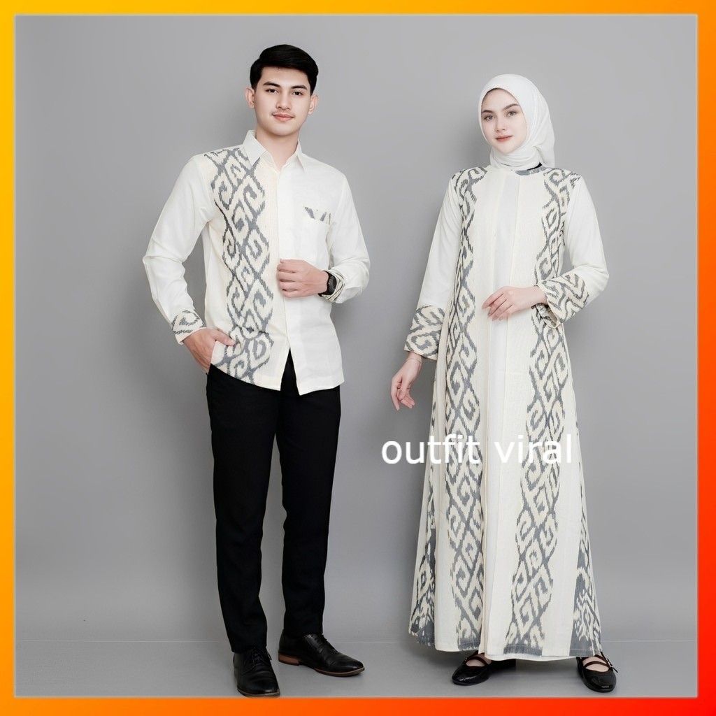 KEMEJA NADIA WHITE WOVEN COUPLE CLOTHES, VIRAL OUTFIT SHIRT และ GAMIS