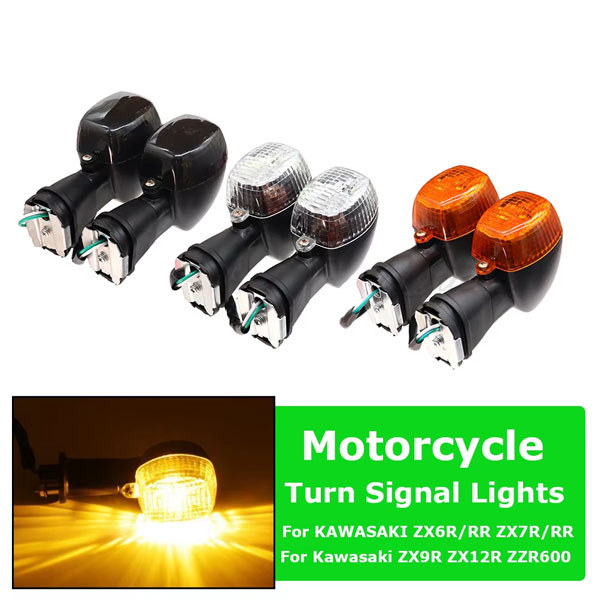 KAWASAKI ตัวบ่งชี้ไฟเลี้ยวหน้าไฟเลี้ยวสําหรับคาวาซากิ ZX600 Ninja ZX-6R ZX6R ZX-9R ZXR400 KLE 250/40