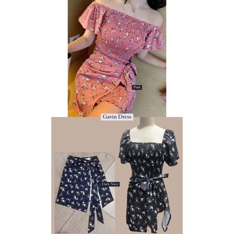 D1334 GAVIN สไตล์เกาหลี FLORAL VINTAGE MINI DRESS