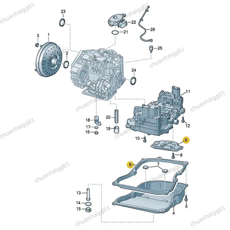 ปะเก็นกระทะน้ํามัน 09M321370A& Transmission Filter CC Q3 ชุดซ่อมซีลน้ํามัน 09M325429